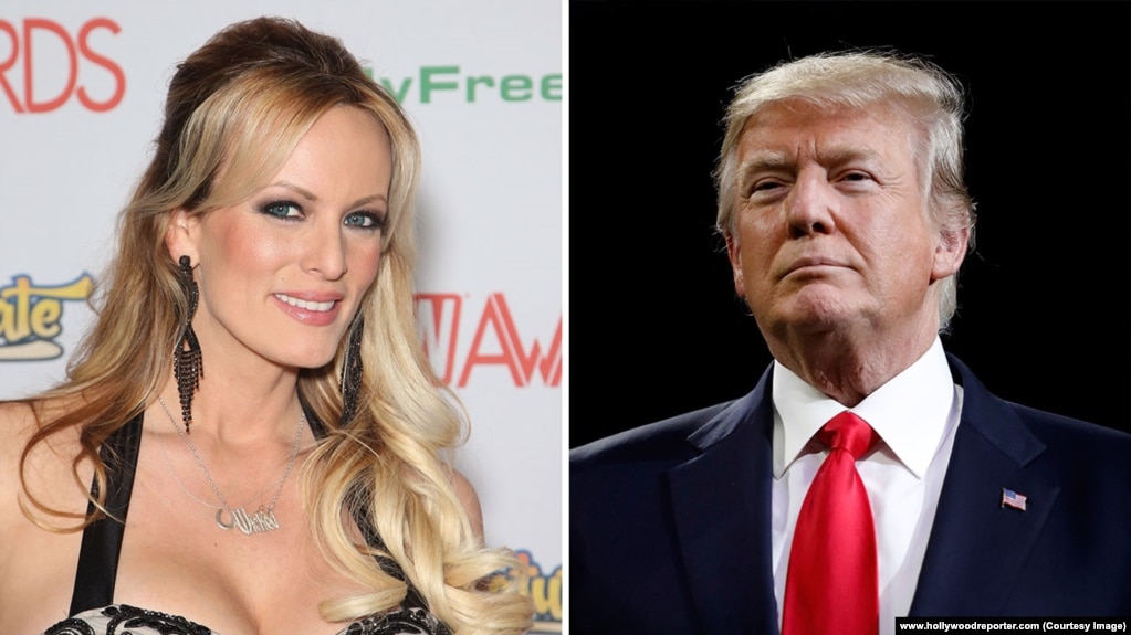 Tư liệu: Stormy Daniels, sao phim người lớn và TT Trump (Courtesy photo: Hollywood Reporter)