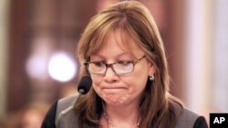 GM CEO Mary Barra pauses while testifying on Capitol Hill in Washington, July 17, 2014, before a Senate Commerce subcommittee hearing examining accountability and corporate culture in wake of the GM recalls.