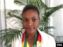 Janet Amponsah, 23, a junior at Middle Tennessee State University, will run Thursday with Ghana's 4x100-meter relay team, which is ranked among the top eight women's squads in Rio. (P. Brewer/VOA)