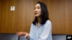 Shiori Ito, a journalist, who says she was raped by a prominent TV newsman in 2015, talks about her ordeal and the need for more awareness and support for the victims in Japan, during an interview in Tokyo, Oct. 27, 2017.