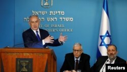 Firayim Minista Benjamin Netanyahu yayinda yake bayyana matsayinsa akan 'yan gudun hijira daga nahiyar Afirka
