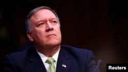 FILE - Central Intelligence Agency Director Mike Pompeo testifies before the U.S. Senate Select Committee on Intelligence on Capitol Hill in Washington, May 11, 2017.