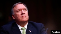 FILE - Central Intelligence Agency Director Mike Pompeo testifies before the U.S. Senate Select Committee on Intelligence on Capitol Hill in Washington, May 11, 2017.