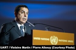 Nassir Abdulaziz Al-Nasser, United Nations High Representative for the Alliance of Civilizations, before the Mediterranean Concert at the Chamber of the Alliance of Civilizations & Human Rights, Palais des Nations, U.N., Geneva, Switzerland, July 9, 2016.