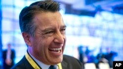 Nevada Governor Brian Sandoval participates in the opening session of the National Governors Association Winter Meeting in Washington, Feb. 20, 2016.