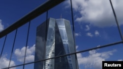 FILE - The headquarters of the European Central Bank (ECB) is pictured in Frankfurt, Germany, June 28, 2015. The bank cut one of its key interest rates and promised to unveil more stimulus measures on Thursday in an attempt to boost lending and help the growth in the 19-country eurozone economy.