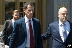 Former U.S. Rep. Anthony Weiner leaves Federal court in New York, May 19, 2017.