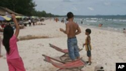 A beach in Sihanoukville, Cambodia