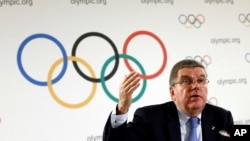 International Olympic Committee (IOC) President Thomas Bach attends a news conference after an Executive Board meeting in Lausanne, Switzerland, Dec. 8, 2016.