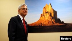 Supreme Court nominee Merrick Garland, chief judge of the D.C. Circuit Court, waits for a meeting with Senator Tom Udall (D-NM) at Hart Senate Office Building in Capitol Hill in Washington, May 18, 2016. 