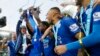 Leicester City na murnar nasarar da su ka yi a karawarsu da Everton