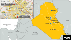 Peta wilayah Irak yang sering dijadikan sasaran bom (Foto: dok).