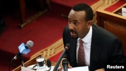 Le nouveau Premier ministre, Abiy Ahmed s'adresse au parlement, Addis Abeba, Ethiopie, 19 avril 2018.