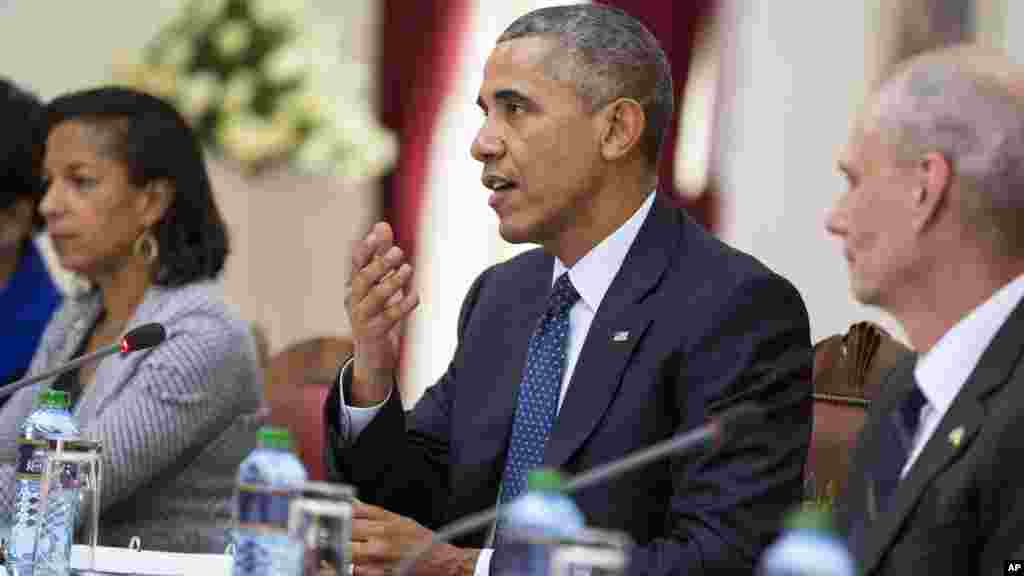 Le président Barack Obama participe à une réunion avec le Président du Kenya, le 25 Juillet 2015.