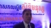 European Union’s ambassador to Cambodia George Edgar speaks to the press at the 70th Anniversary of the Universal Declaration of Human Rights at the Institute of Technology Cambodia, Phnom Penh, Cambodia, Monday, December 10, 2018. (Nem Sopheakpanha/VOA Khmer