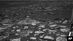 This Dec. 2, 2016 image taken by NASA's Curiosity rover shows rocky ground on the lower flank of Mount Sharp, a mountain on Mars.