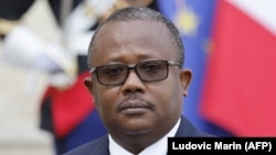 Presidente guineense Umaro Sissoco Embaló no Palácio do Eliseu em Paris, 11 de Novembro 2021. França