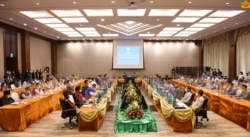 နေပြည်တော်မှာ ကျင်းပတဲ့ JICM အစည်းအဝေးပွဲ မြင်ကွင်း။ (ဓာတ်ပုံ - Myanmar State Counsellor Office - သြဂုတ် ၁၃၊ ၂၀၂၀)