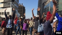 FILE: MDC supporters protesting in the streets of Harare.