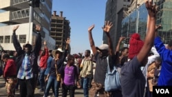 FILE: MDC supporters protesting in Harare.