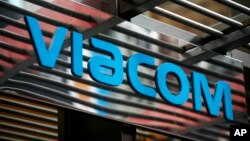 FILE - The entrance to Viacom's headquarters in New York. 