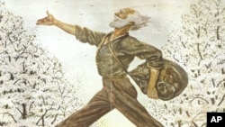 '미국의 사과 왕' 조니 애플시드를 묘사한 삽화. 오하이오주 유배너의 '조니 애플시드 교육센터'에 전시됐다.