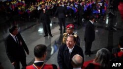 El presidente de Nicaragua, Daniel Ortega, en la ceremonia de inauguración de segundo mandato del presidente de Venezuela, Nicolás Maduro.