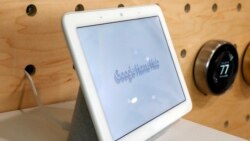 In this Oct. 9, 2018, file photo a Google Home Hub is displayed in New York. Google Assistant has made for a name for itself in a voice technology market once dominated by Amazon and Apple. (AP Photo/Richard Drew, File)