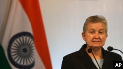 FILE - U.S. Ambassador to India Nancy Powell.