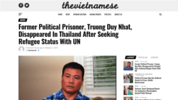 Trang The Vietnamese loan tin ông Trương Duy Nhất bị mất tích ở Thái Lan. Photo The Vietnamese.