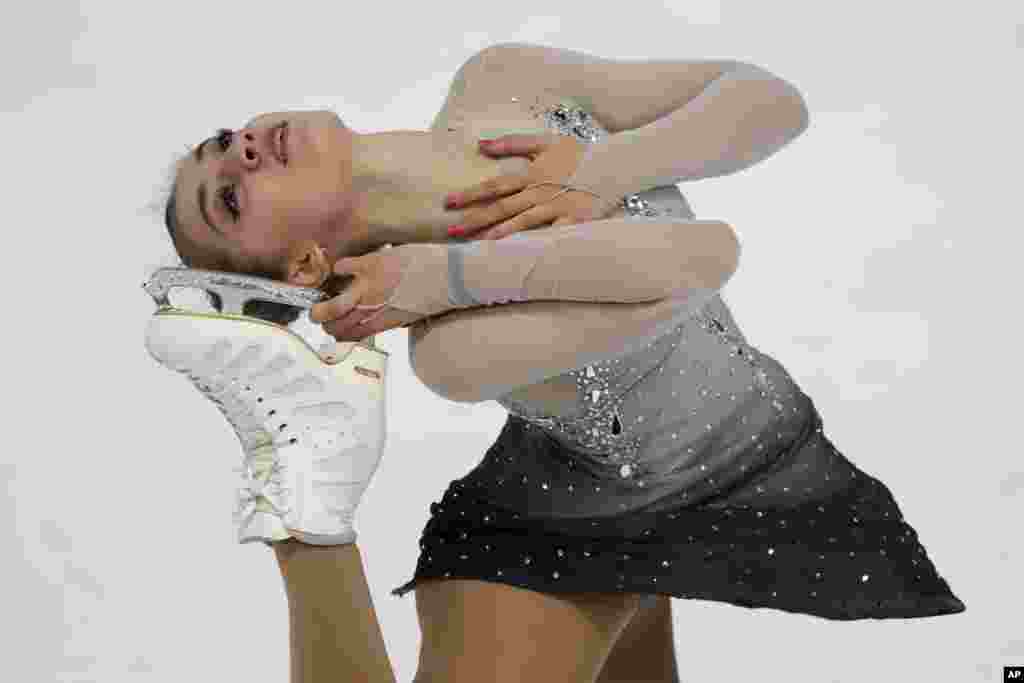 Alexia Paganini of Switzerland competes during the women short program at the Figure Skating-ISU Challenger Series in Oberstdorf, Germany.