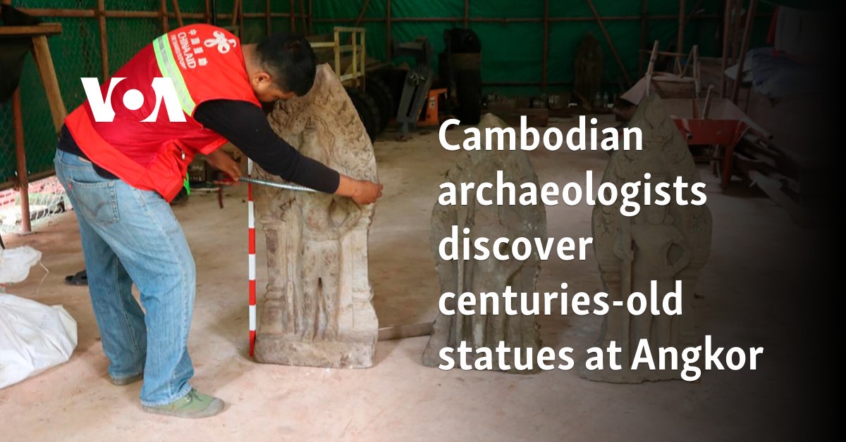 Cambodian archaeologists discover centuries-old statues at Angkor