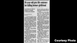 A Baltimore Sun article on Adnan Syed's conviction in the murder of Hae Min Lee published June 7, 2000. (Photo courtesy of The Baltimore Sun)