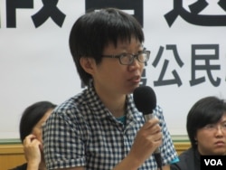 台灣人權促進會秘書長蔡季勳(美國之音張永泰拍攝)