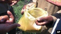 Cameroonian officials say proliferating plastic bags, ironically called 'African flowers', are becoming an environmental nuisance (AP).. 