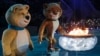 Gấu Bắc Cực, một trong 3 biểu tượng của Thế vận hội Sochi, thổi tắt ngọn lửa Thế Vận Hội và rơi lệ khi phải chia tay các vận động viên.