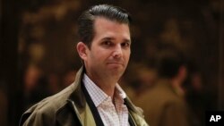 Donald Trump Jr, Putra sulung Presiden AS Donald Trump, ikut bertemu pelobi Rusia tahun lalu (foto: dok). 