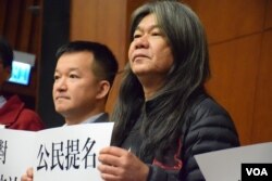 香港社民連立法會議員梁國雄 （美國之音湯惠芸）