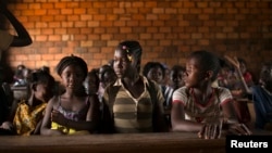 FILE - Students are seen in a classroom at a school in the capital of the Central African Republic, Bangui, Mar. 18, 2014.