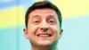 Ukrainian presidential candidate Volodymyr Zelenskiy reacts during a news conference at his campaign headquarters following a presidential election in Kyiv, April 21, 2019.