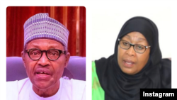 Buhari, hagu, sabuwar shugabar Tanzania, Samia Suluhu Hassan, dama (Hoto: Instagram)