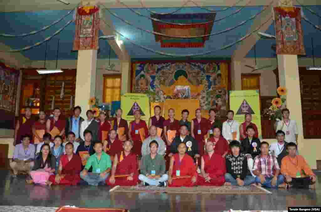 Participants of the 6th Annual Debate on Tibetan Cultural Studies held at Sarah Institue, near the Tibetan exile seat of Dharamsala. 