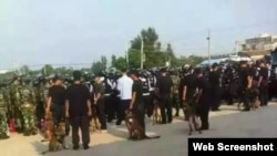 大批警察在上林村执行抓捕行动 （网络图片/上林村村民 ）