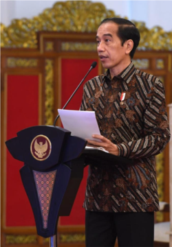 Presiden Joko Widodo dalam acara Pembukaan Rapat Kerja Nasional Kemendag di Istana Negara, Kamis (4/3), menduga adanya pratik perdagangan digital yang mematikan UMKM RI. Foto: Courtesy/Biro Setpres)