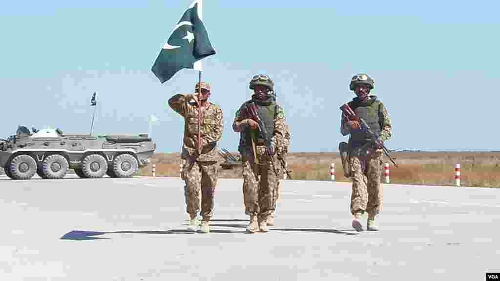 防空部队比赛后，巴基斯坦士兵归来。