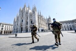 Солдати патрулюють центр Мілана, 5 квітня 2020
