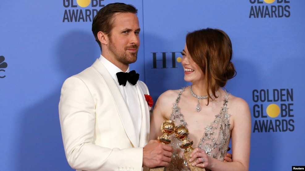 Ryan Gosling ycEmma Stone fueron nominados al Oscar, el martes, 24 de enero, de 2017, después de haber sido galardonados con los premios Globo de Oro.