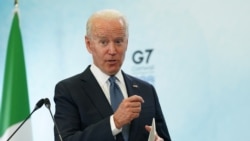Presiden AS Joe Biden memberikan konferensi pers pada akhir KTT G7 di Cornwall, Inggris (13/7).