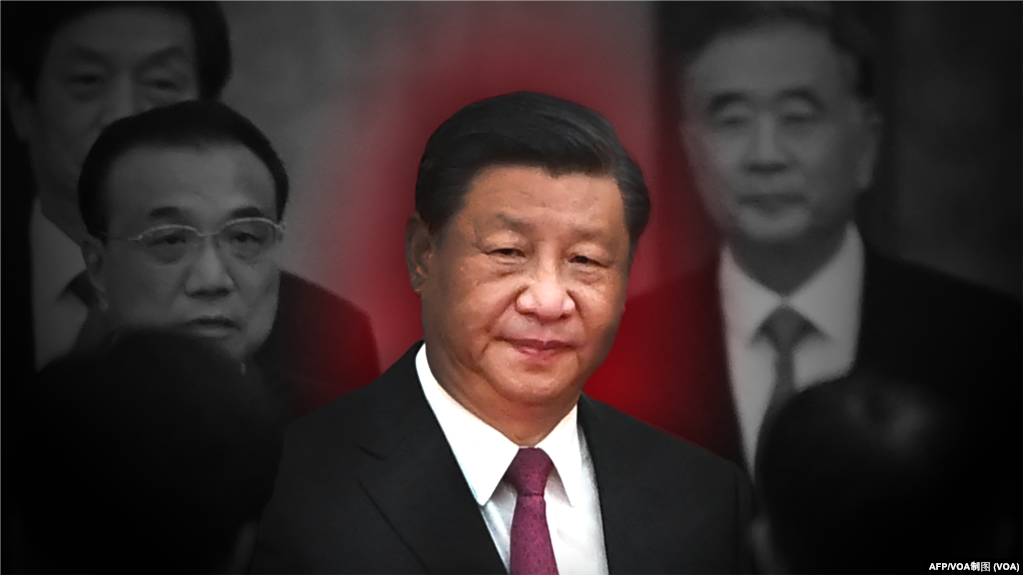 资料照：中国领导人习近平和他的班子成员。(photo:VOA)