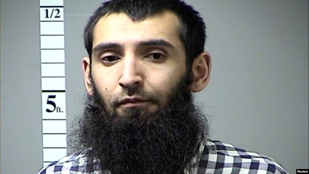 Sayfullo Saipov, the suspect in the New York City truck attack is seen in this handout photo released, Nov. 1, 2017, by St. Charles County Department of Corrections.